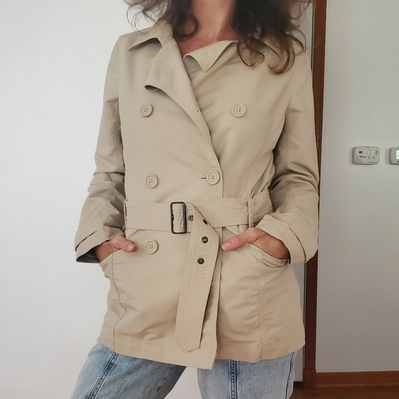 3/$25 Water Repellent Eddie Bauer trench coat sz small - Picture 1 of 14